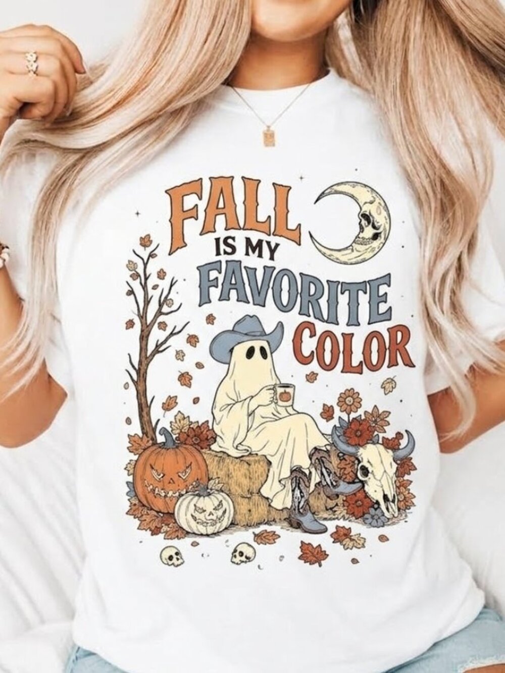 Fall Is My Favorite Color Cute Autumn Graphic Tee - Picture 3 of 3